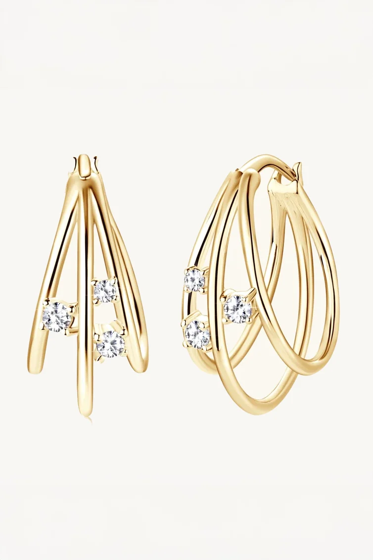 Celeste Moissanite Crossover Hoops
