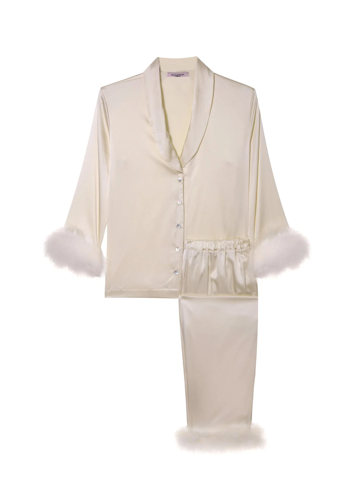 Celeste Silk and Feather Pyjama Set