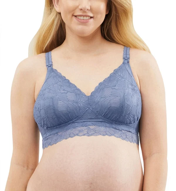 Chantilly Lace Non-Wire Maternity & Nursing Bralette (29-1045) - Blue