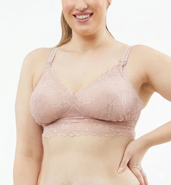 Chantilly Lace Non-Wire Maternity & Nursing Bralette (29-1045) - Blush