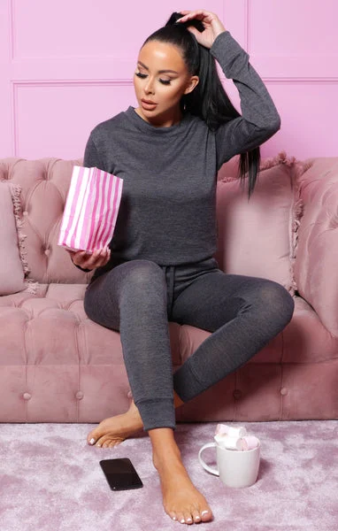 Charcoal Loungewear Tracksuit Set - Maria