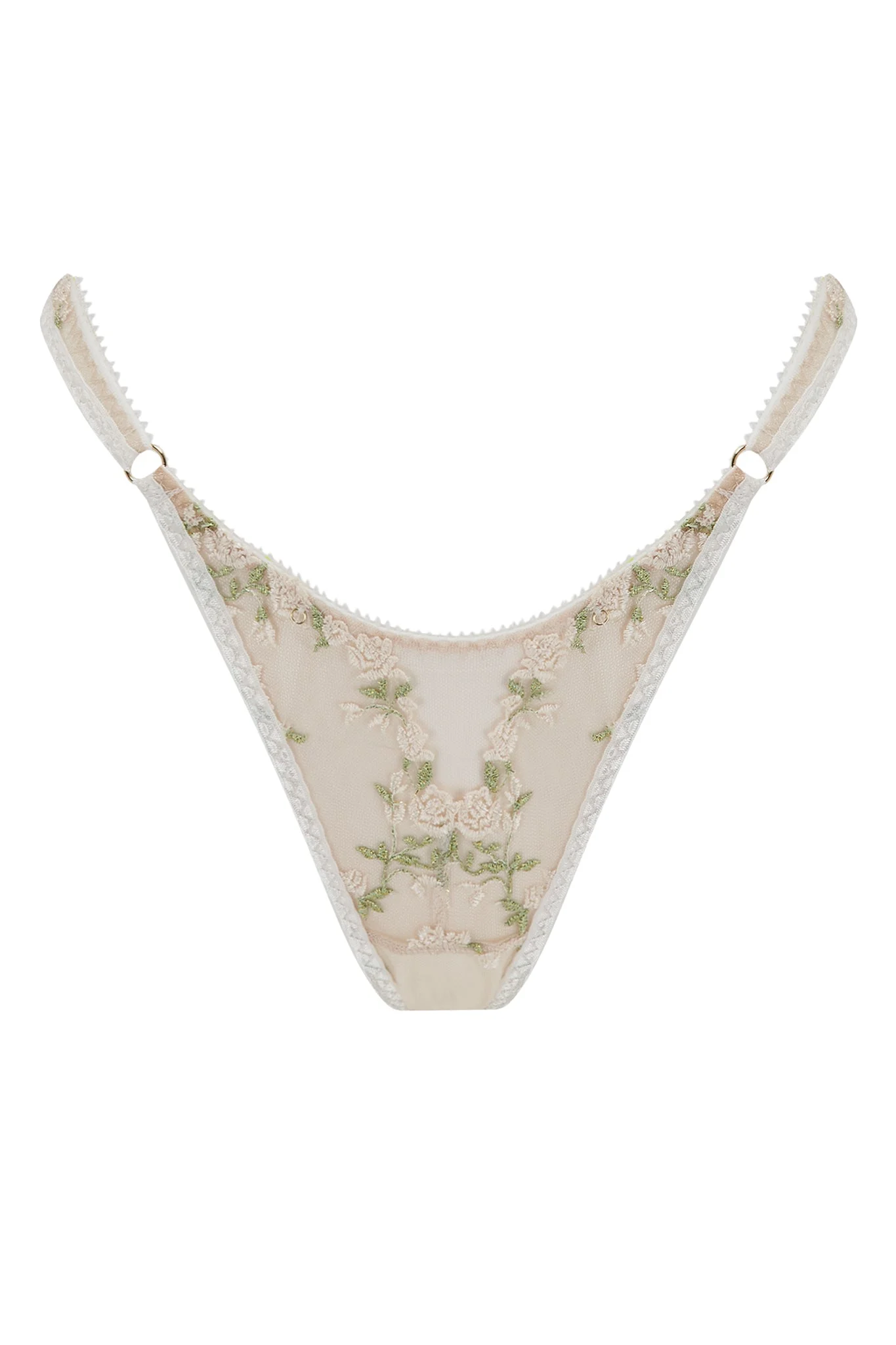 Charlotte Ivory High Cut Thong