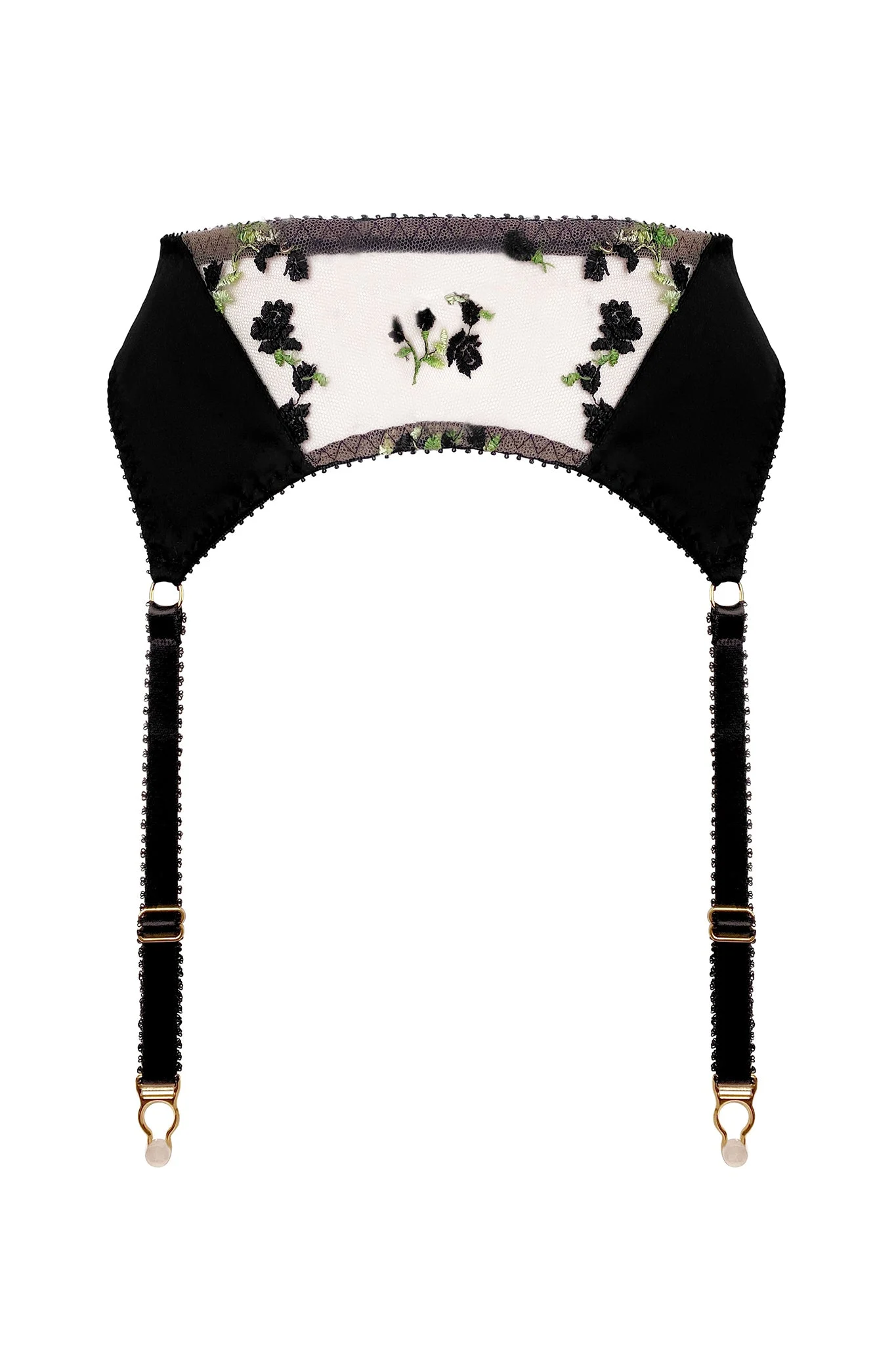 Charlotte Silk Noir Suspender