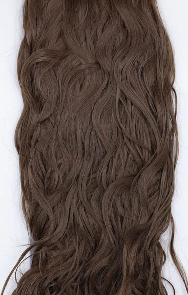 Chestnut Thick 20" Synthetic Clip In Wavy Hair Extensions Set - Loren