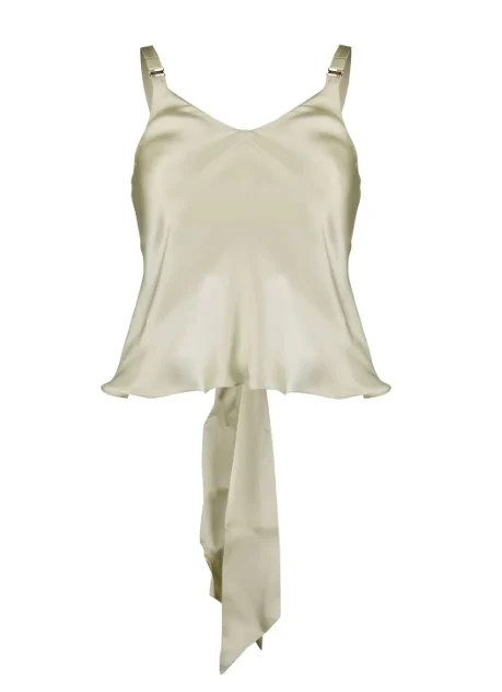 Chiffon Satin Open Back Top