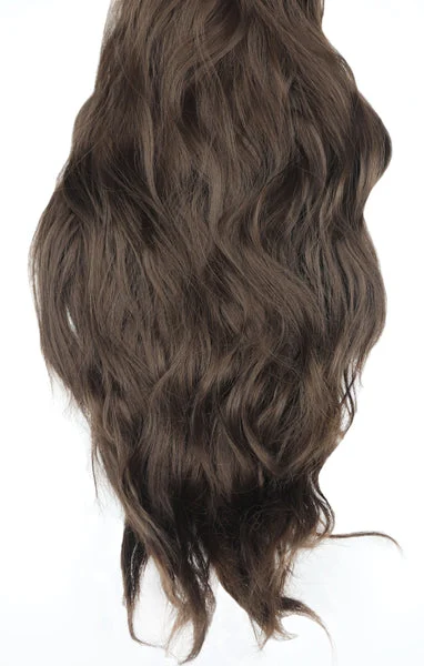 Chocolate Brown Thick 20" Synthetic Clip In Wavy Hair Extensions Set - Loren