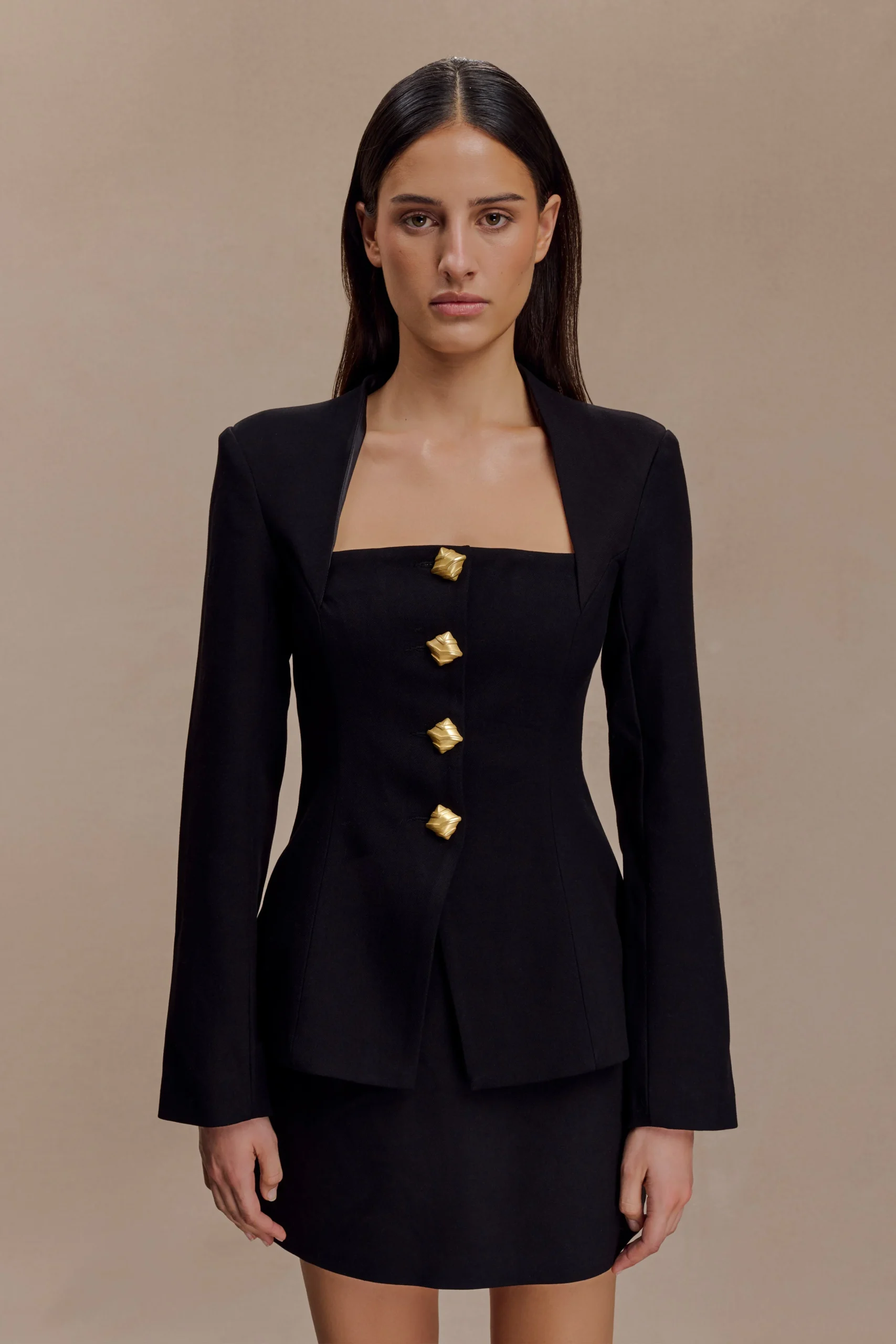 ChristelSuiting Fitted Blazer - Black