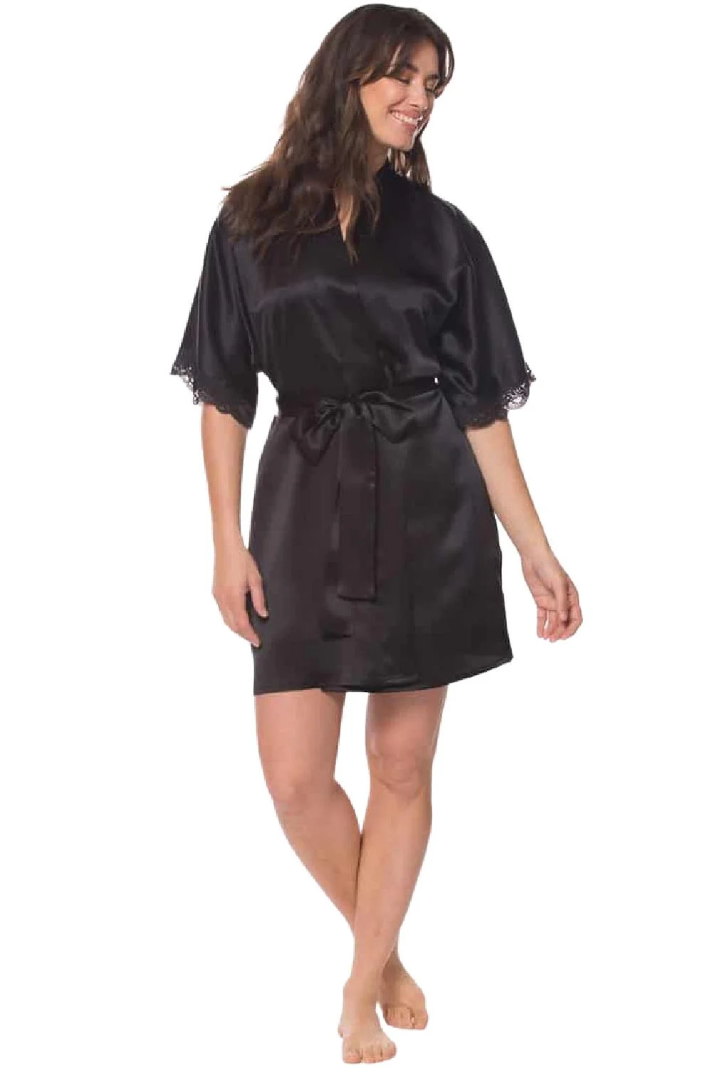 Christine Boudoir Short Robe, Kohl (BIJR4000)
