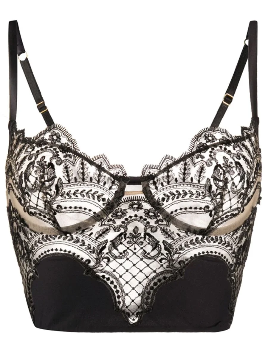Christmas Black Lace Bustier