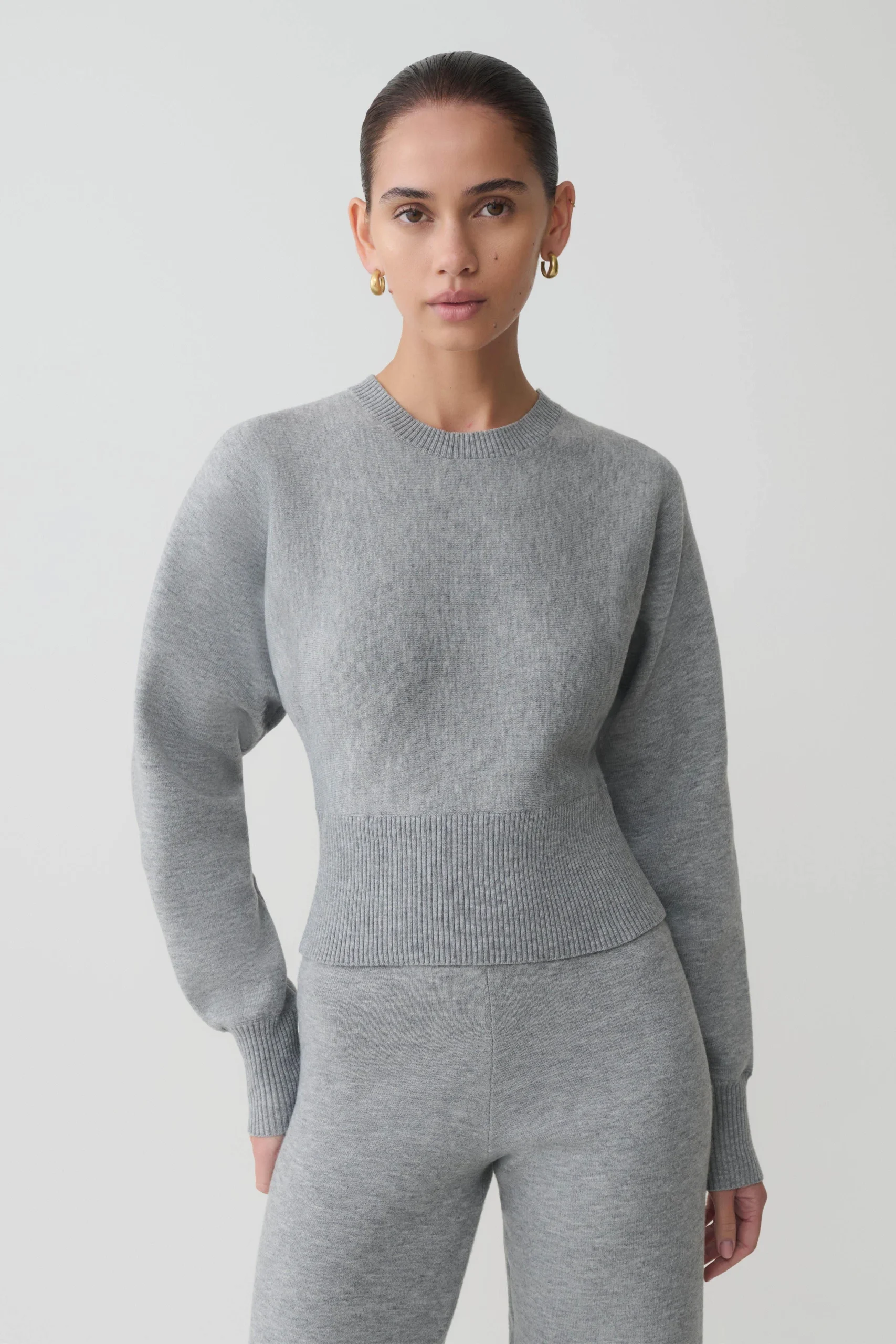 CiaraleeFINAL SALECinched Waist Jumper - Grey Marle