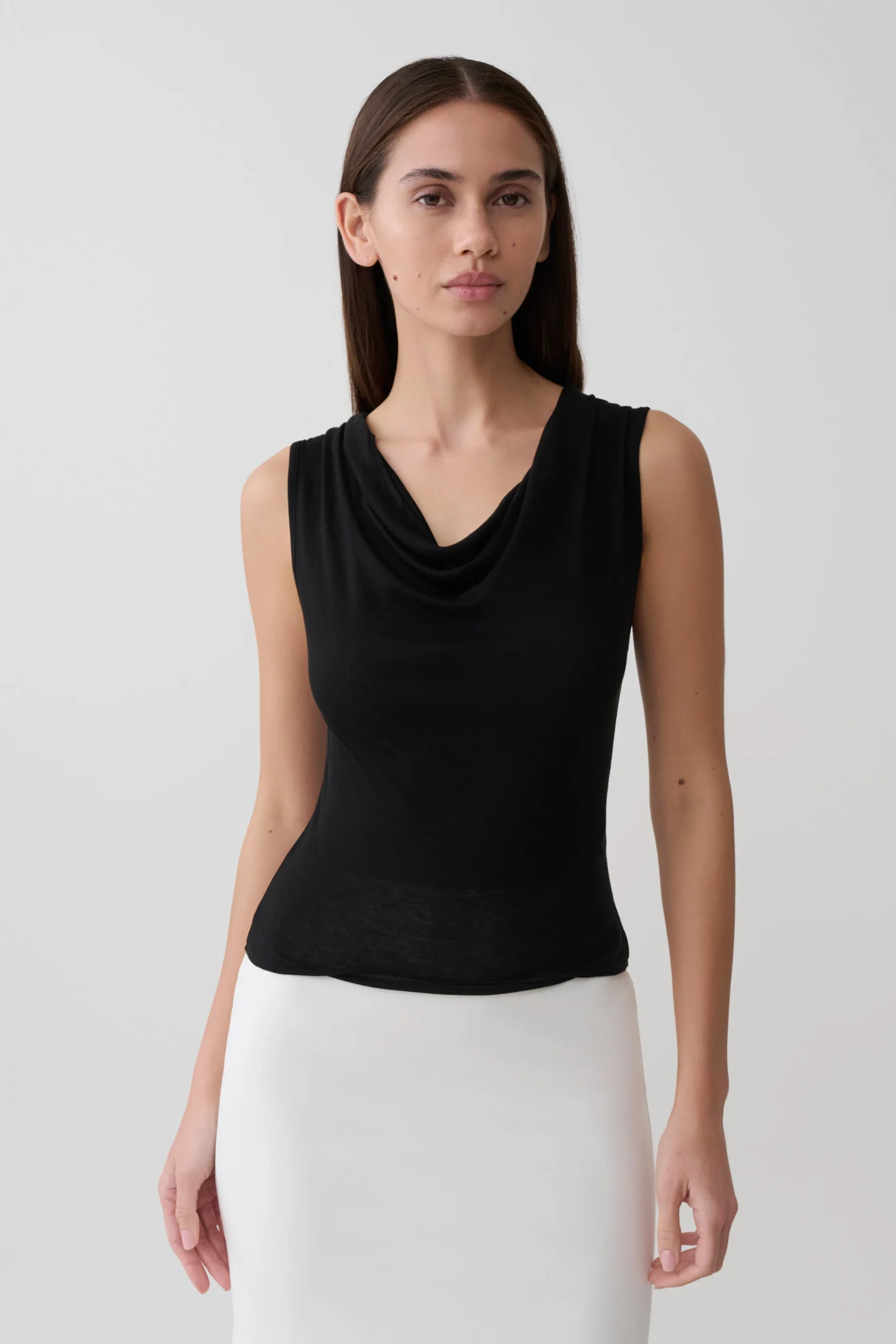 CiaranSleeveless Sheer Top - Black