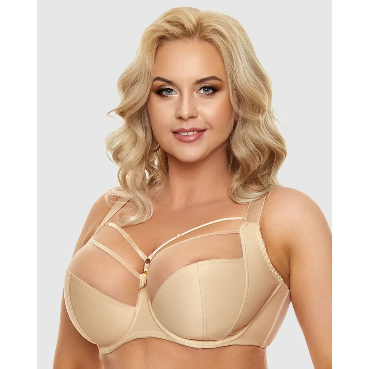 Clarisse Strappy Large Cup Wired Bra with Side Support