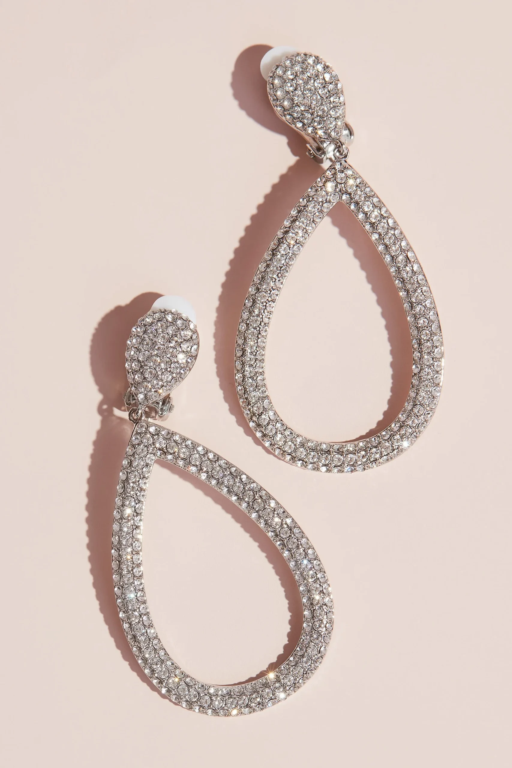 Clip-On Swarovski Open Pear-Shaped Drop Earrings