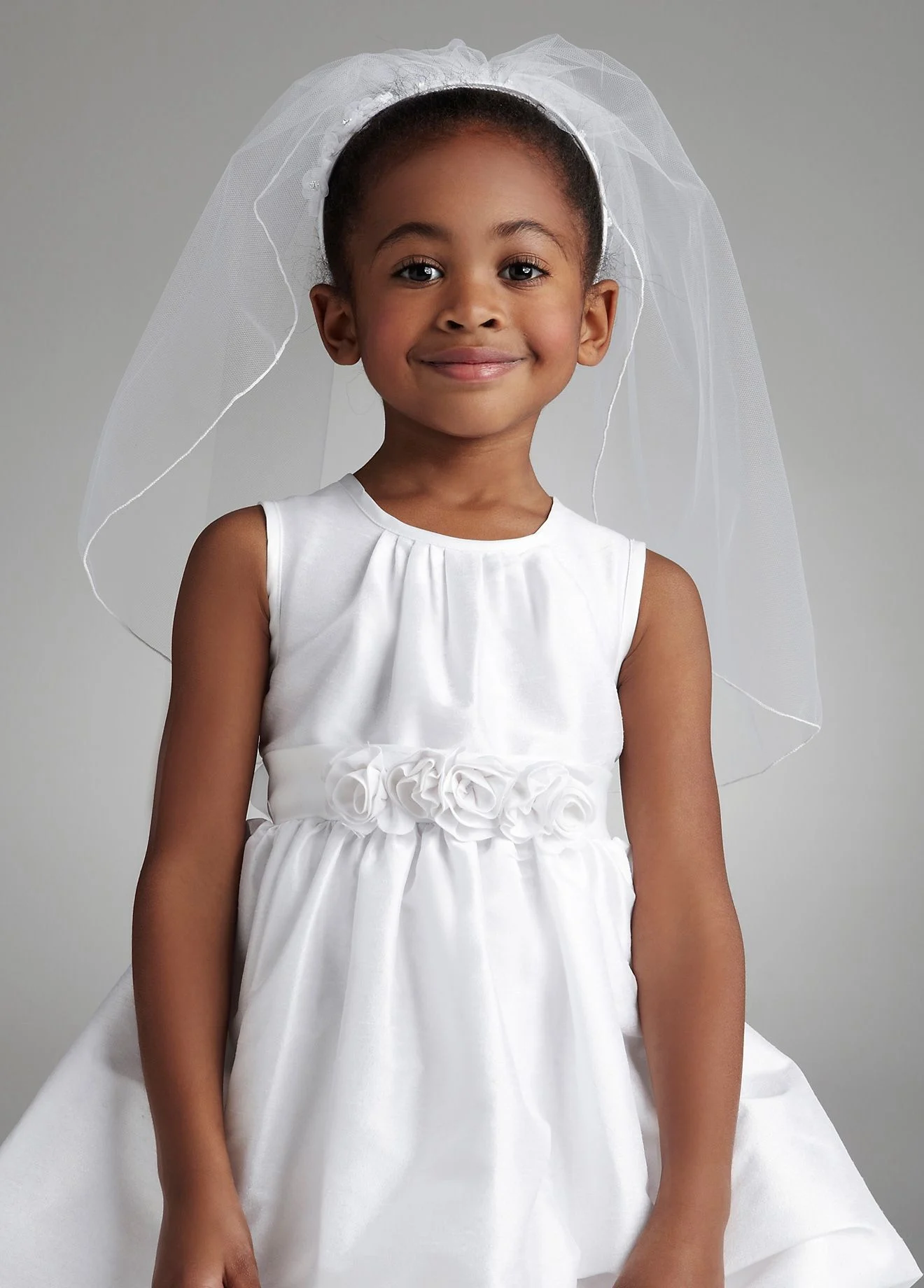 Communion Veil with Floral Motif Headband