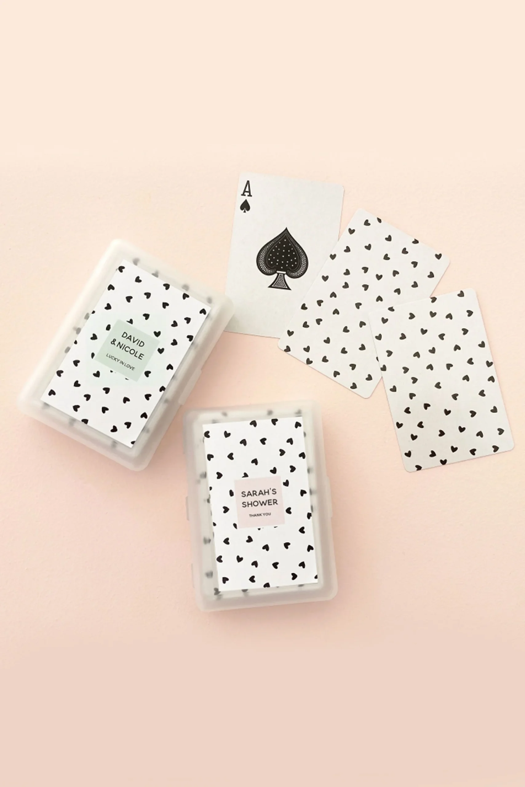 Confetti Heart Personalized Playing Cards