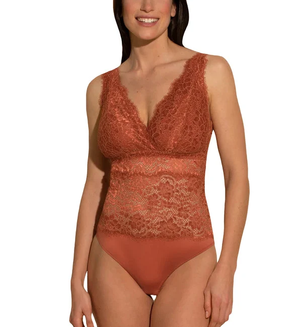 Cosabella Pret-A-Porter CURVY Plunge Teddy (PRETA2222) - Sahara/Taaja Mango