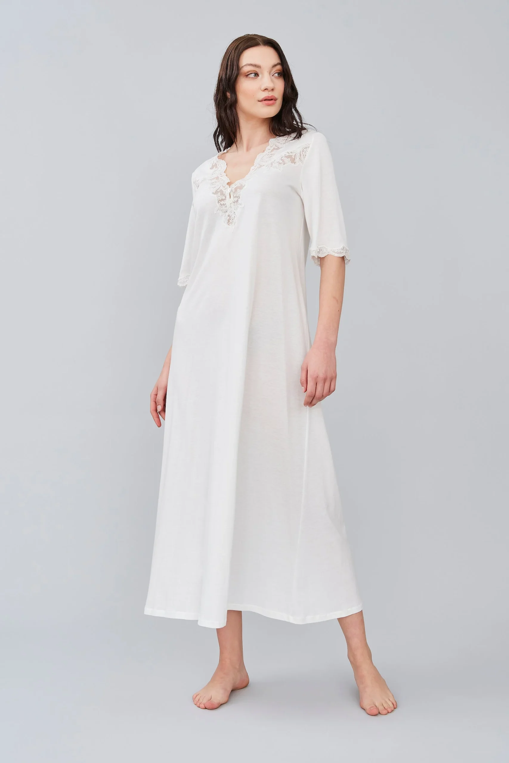 Cotton Jersey Long Nightgown