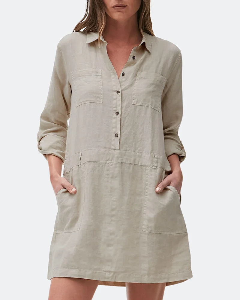 Cotton Linen Midi Dress