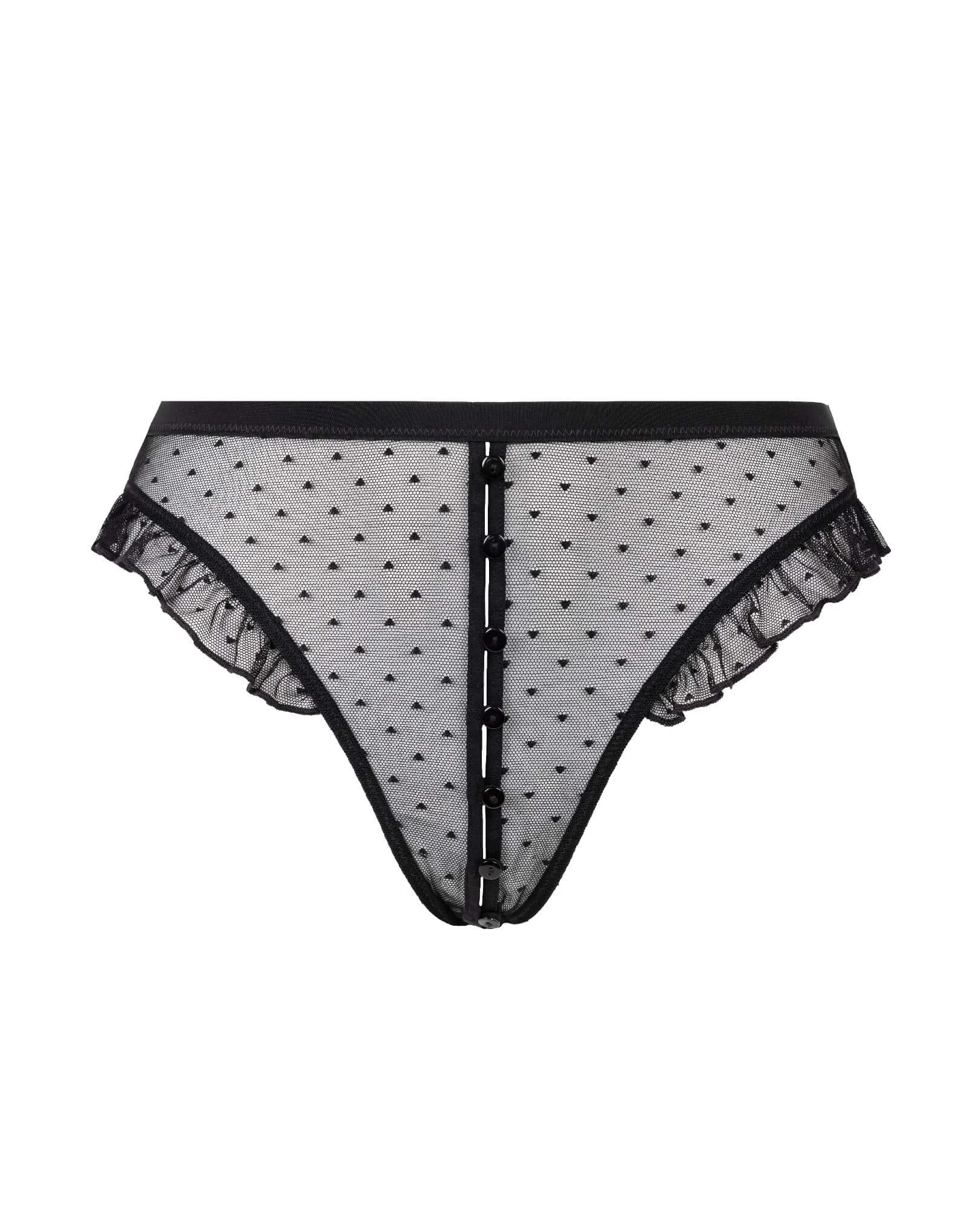 Coup de Foudre Plumetis Open Thong Black