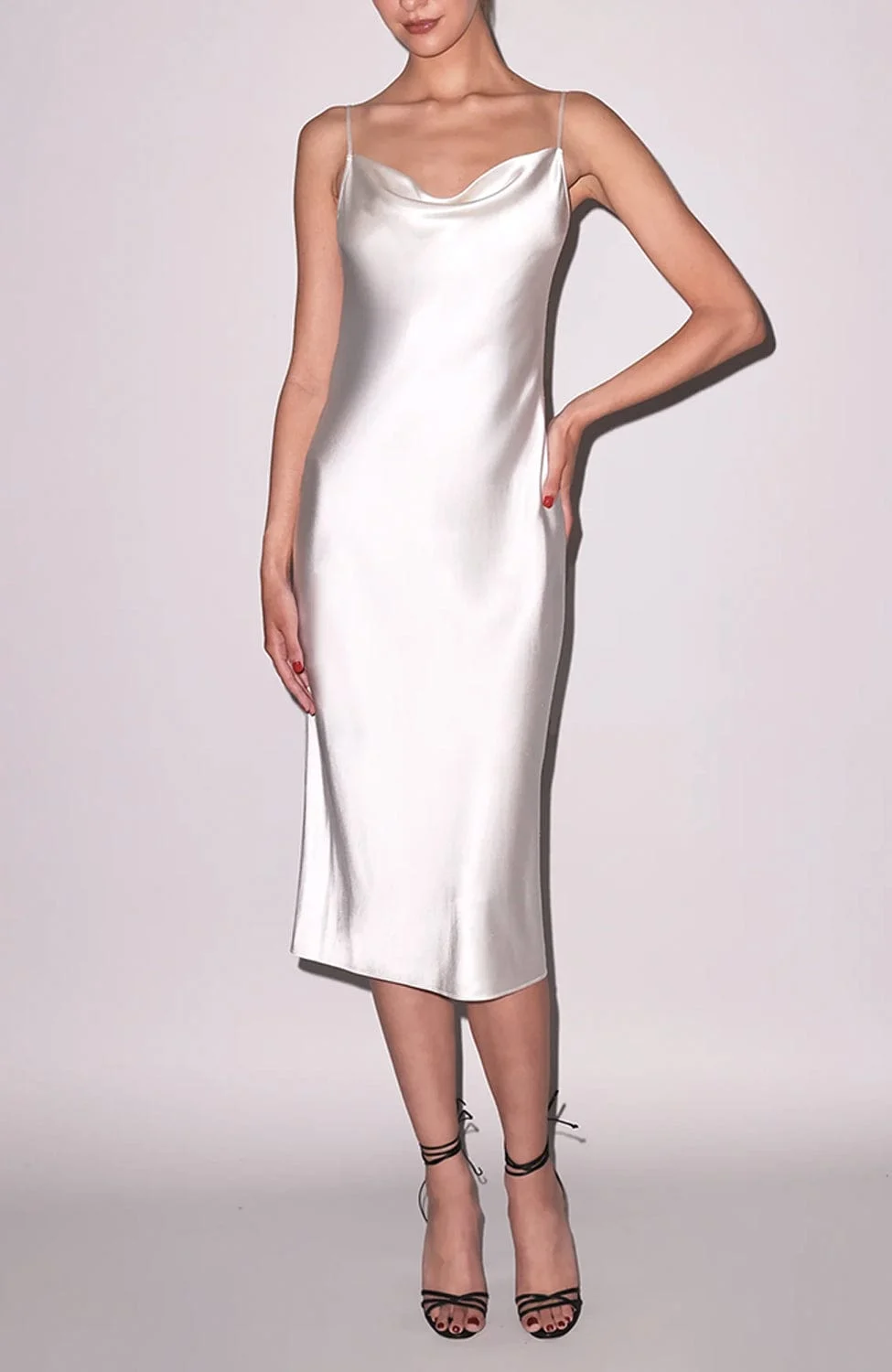 Cowl Neck Long Slip Dress