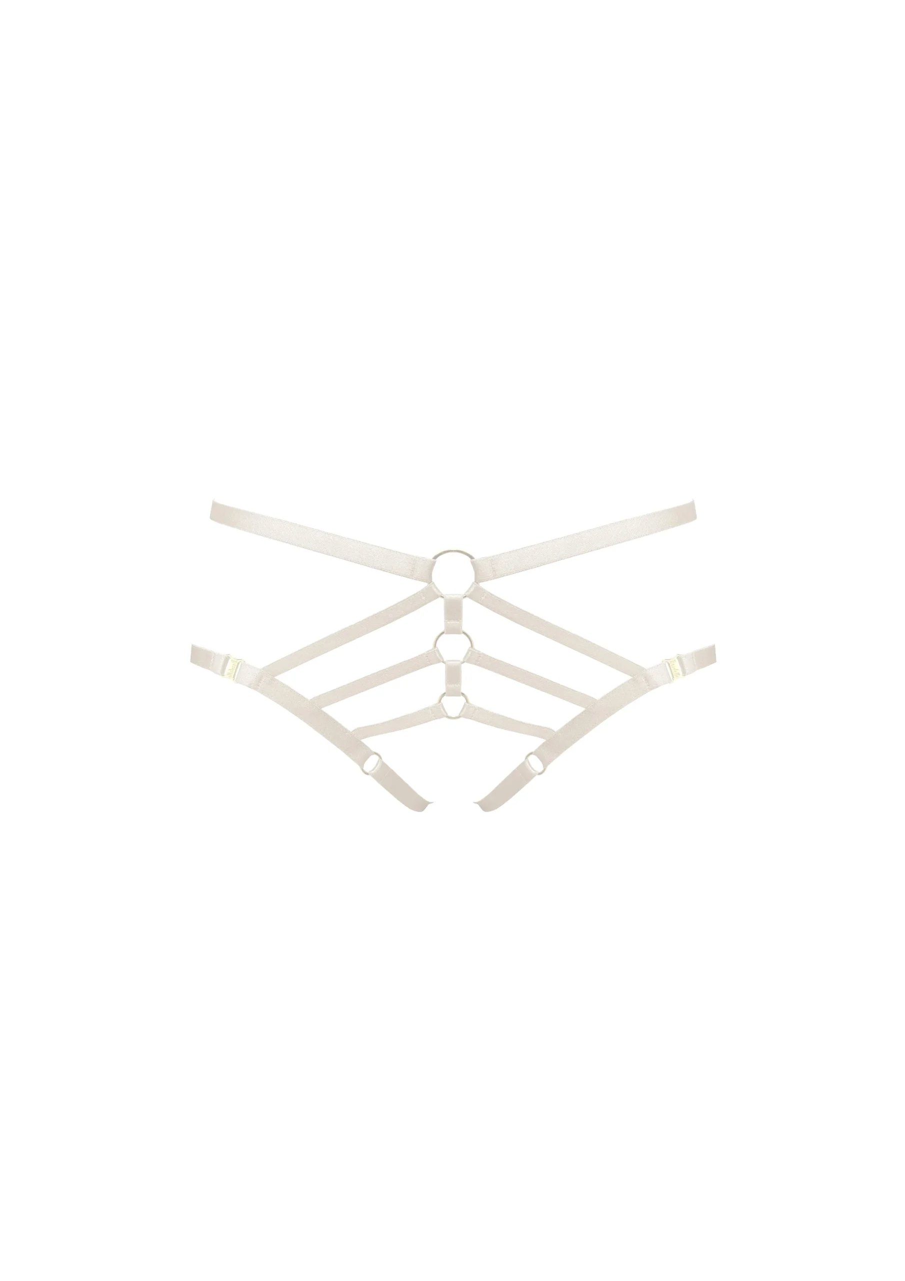 Cream Art Deco Ouvert Strap Brief