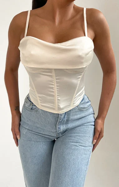 Cream Strappy Corset Top - Ashtyn