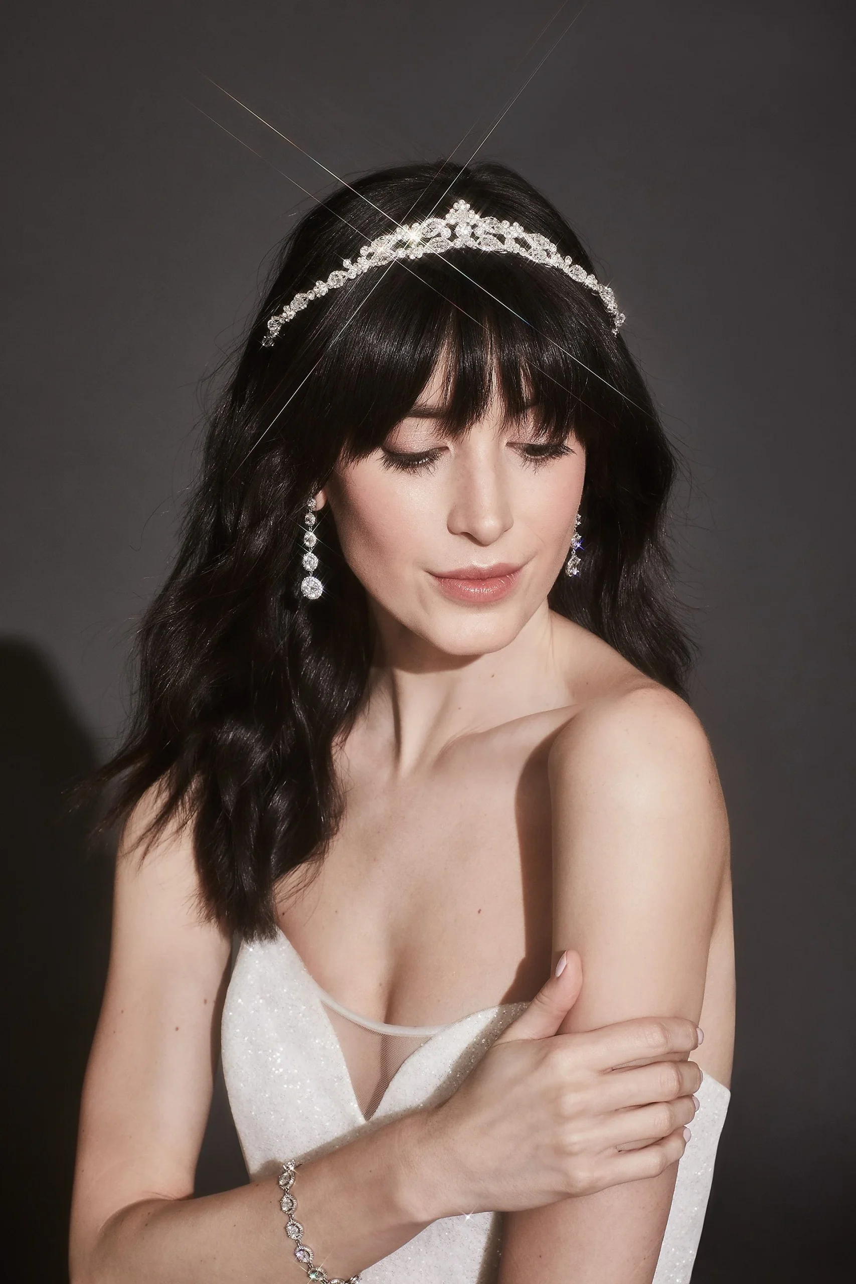 Crested Crystal Embellished Tiara