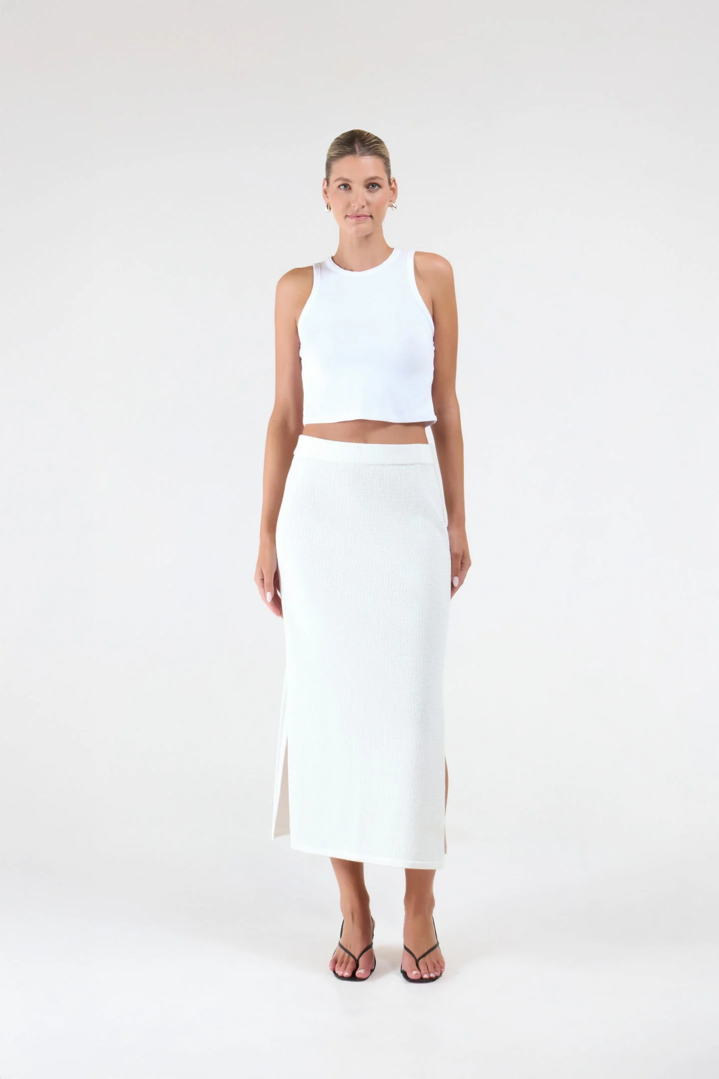 CROCHET KNIT MIDI SKIRT