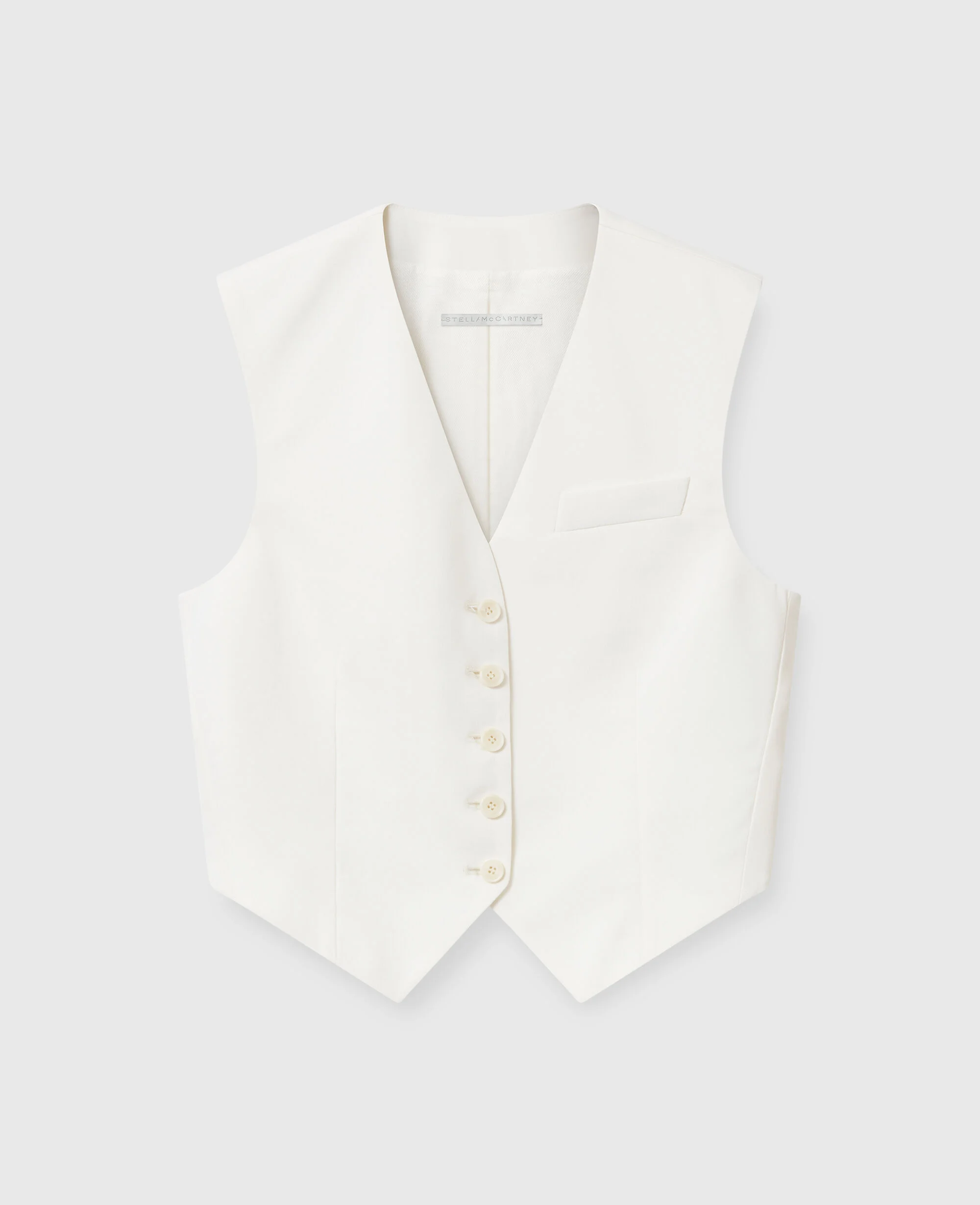 Cropped Tailored Wool Waistcoat