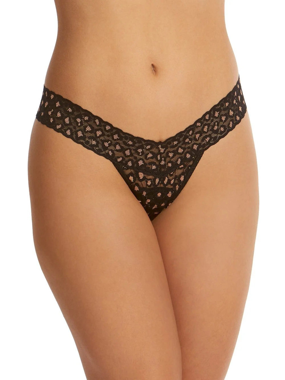 Cross-Dyed Leopard Low Rise Thong