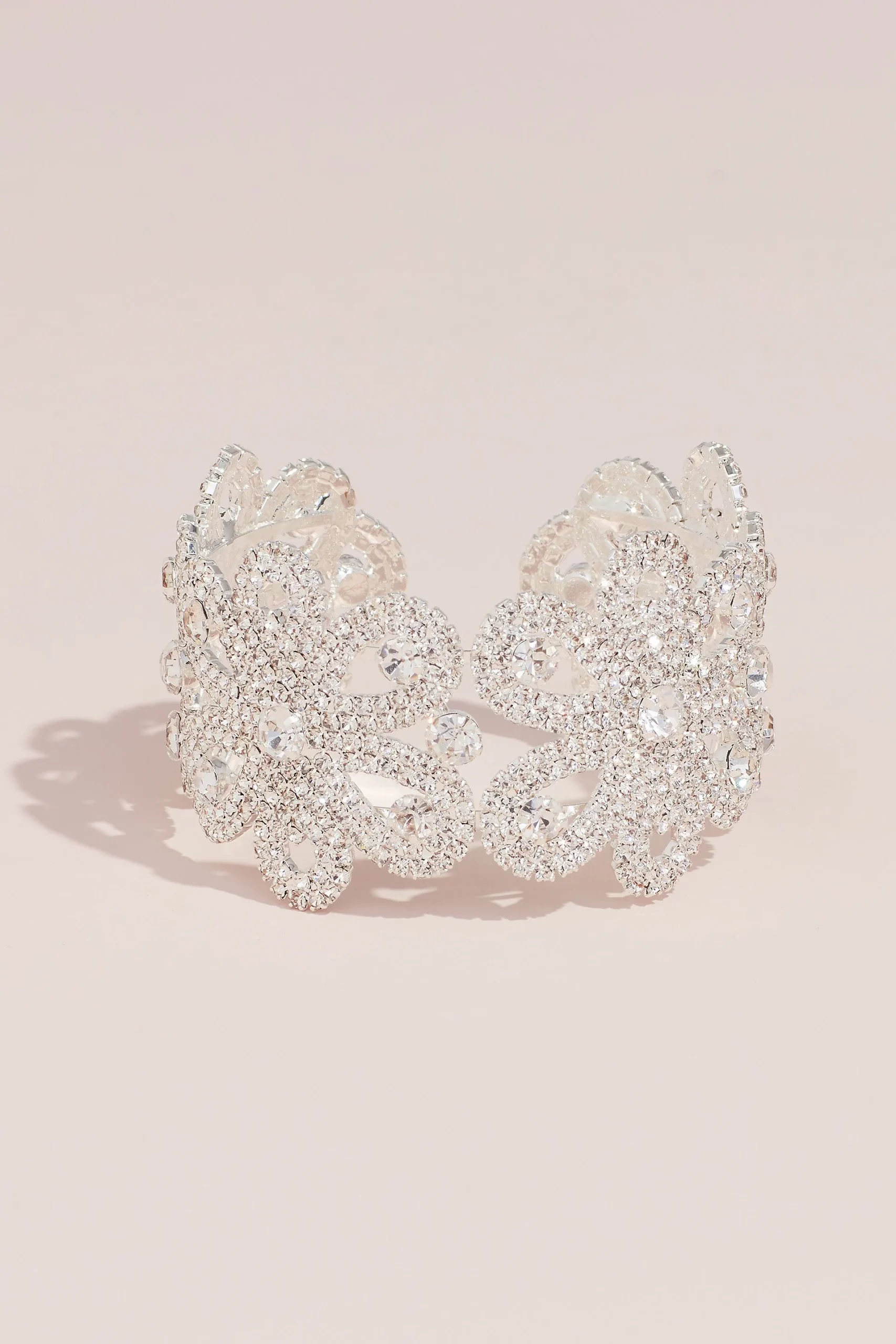 Crystal Blooming Flower Patterned Cuff Bracelet