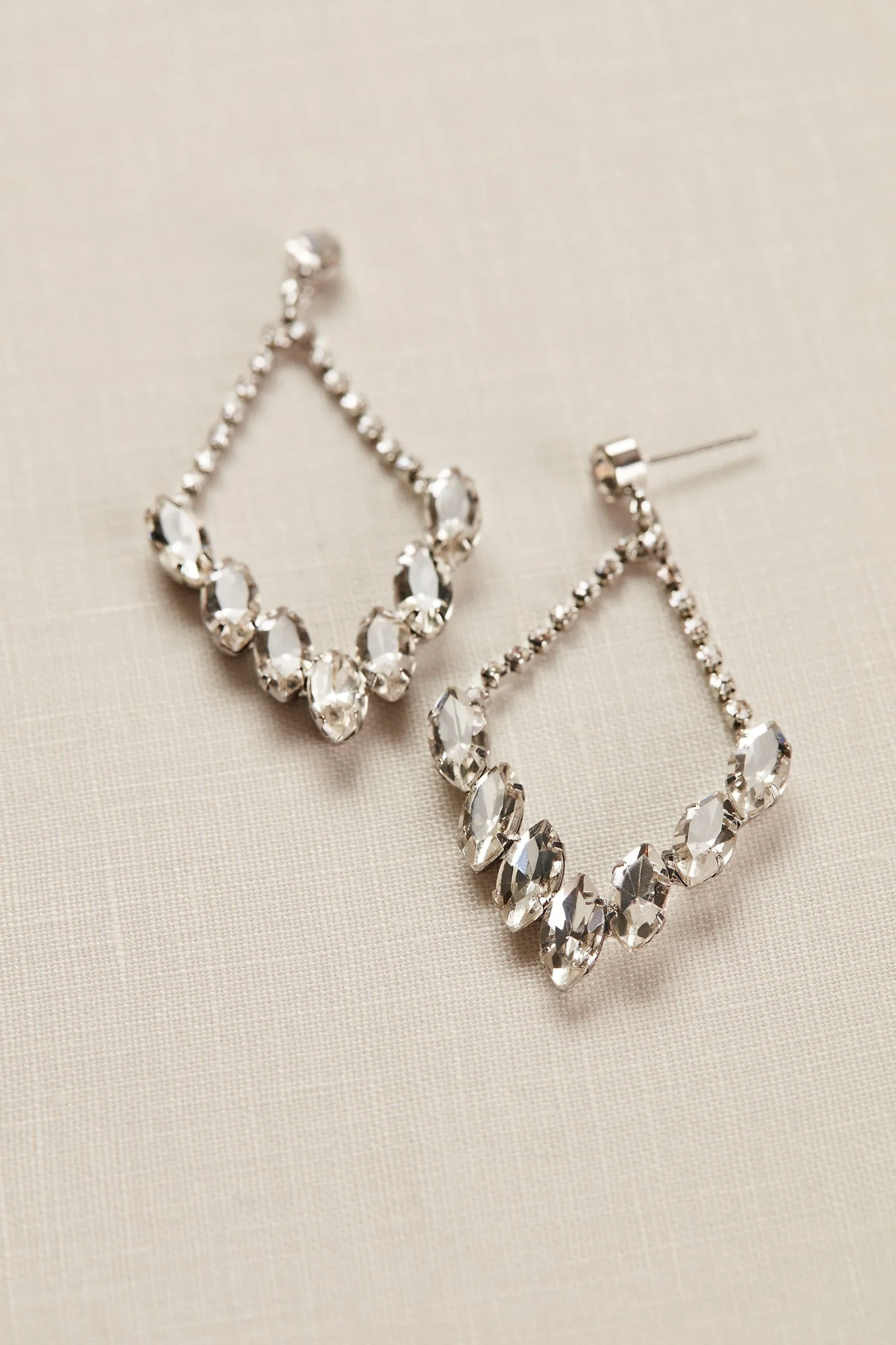 Crystal and Chain Chandelier Earrings