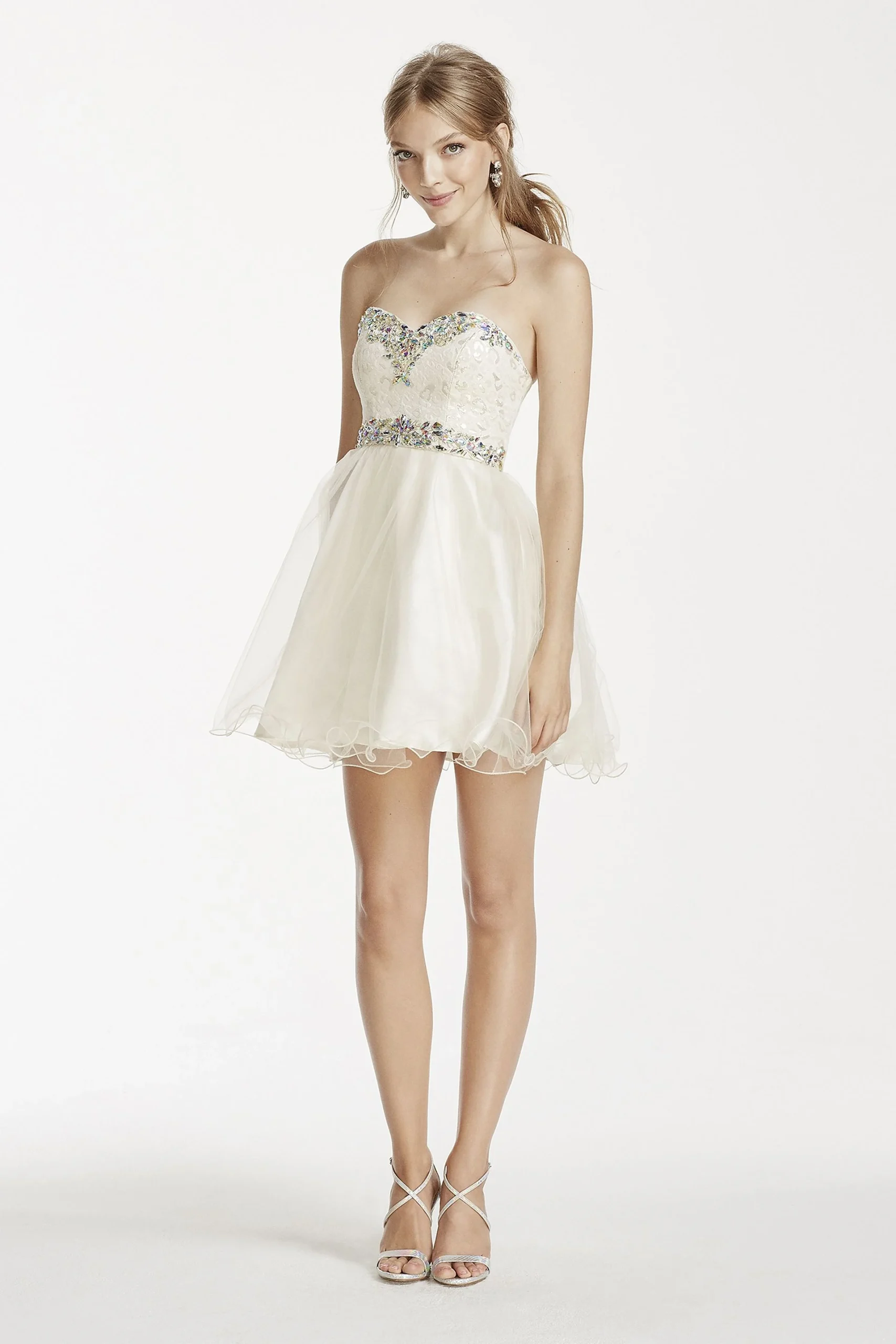 Crystal Cheetah Brocade Short Tulle Dress