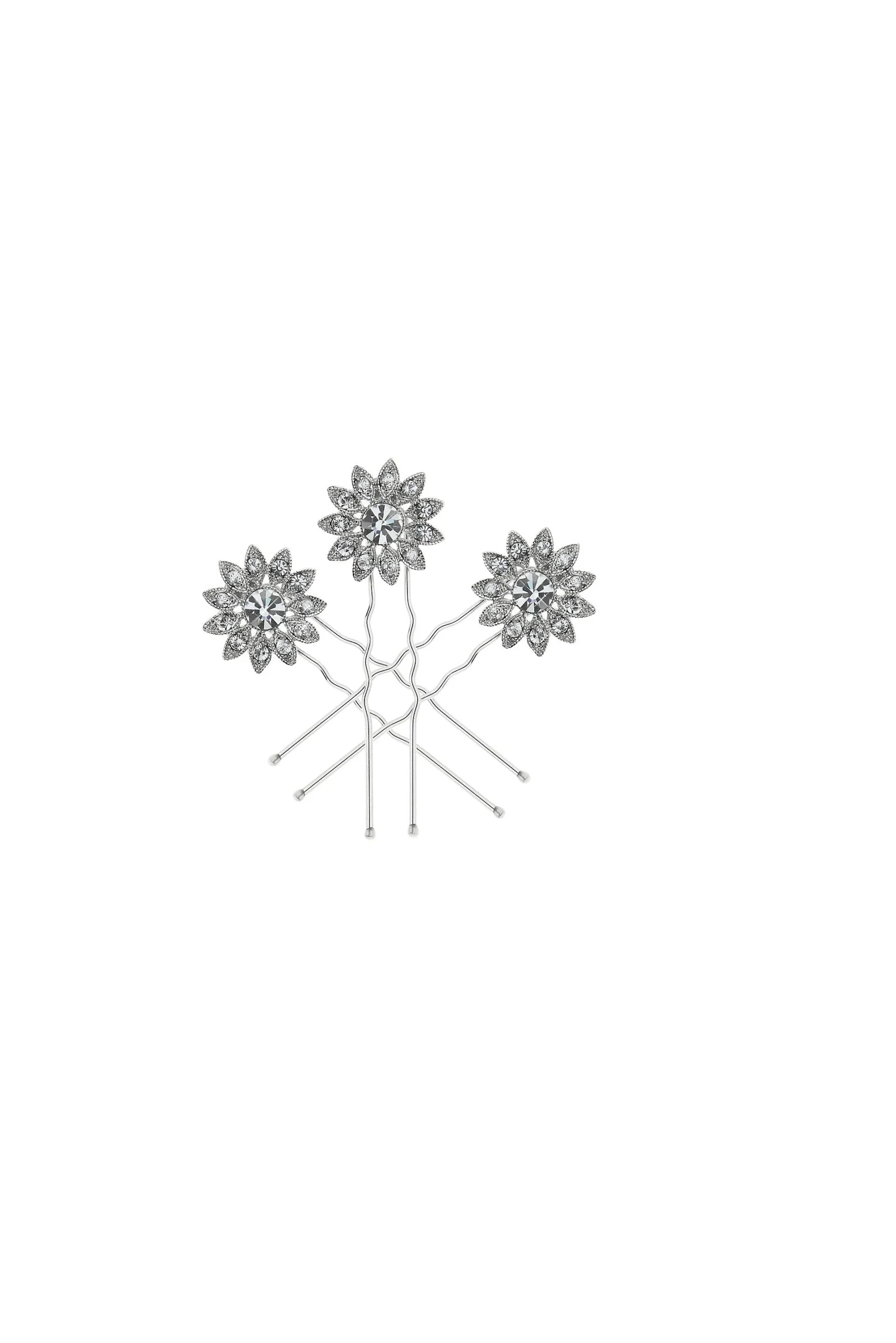 Crystal Daisies Hair Pin Set