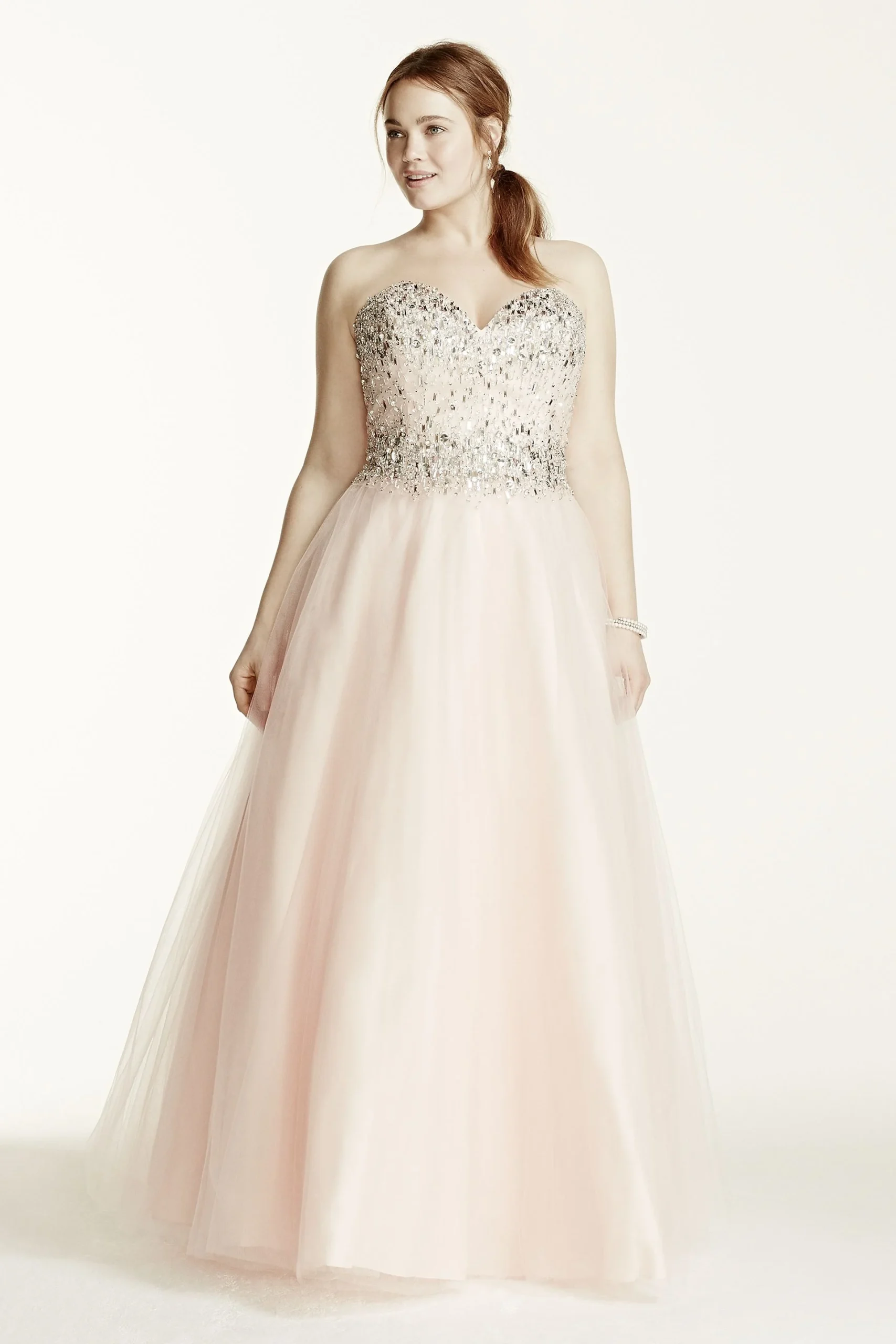 Crystal Encrusted Bodice Tulle Ball Gown