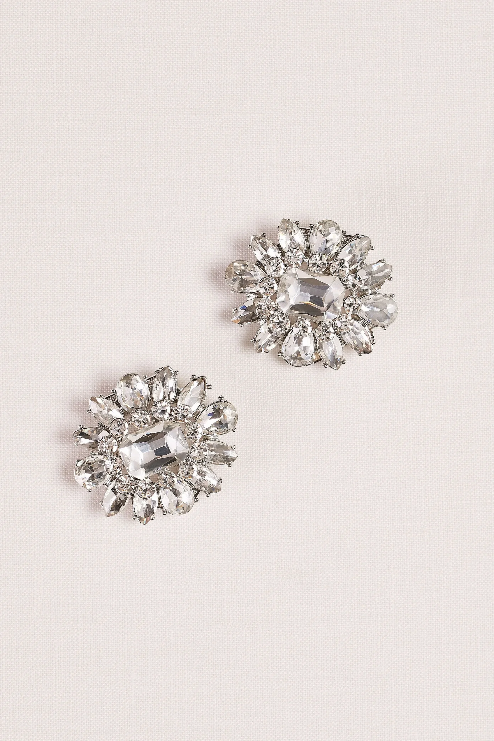 Crystal Flower Shoe Clips