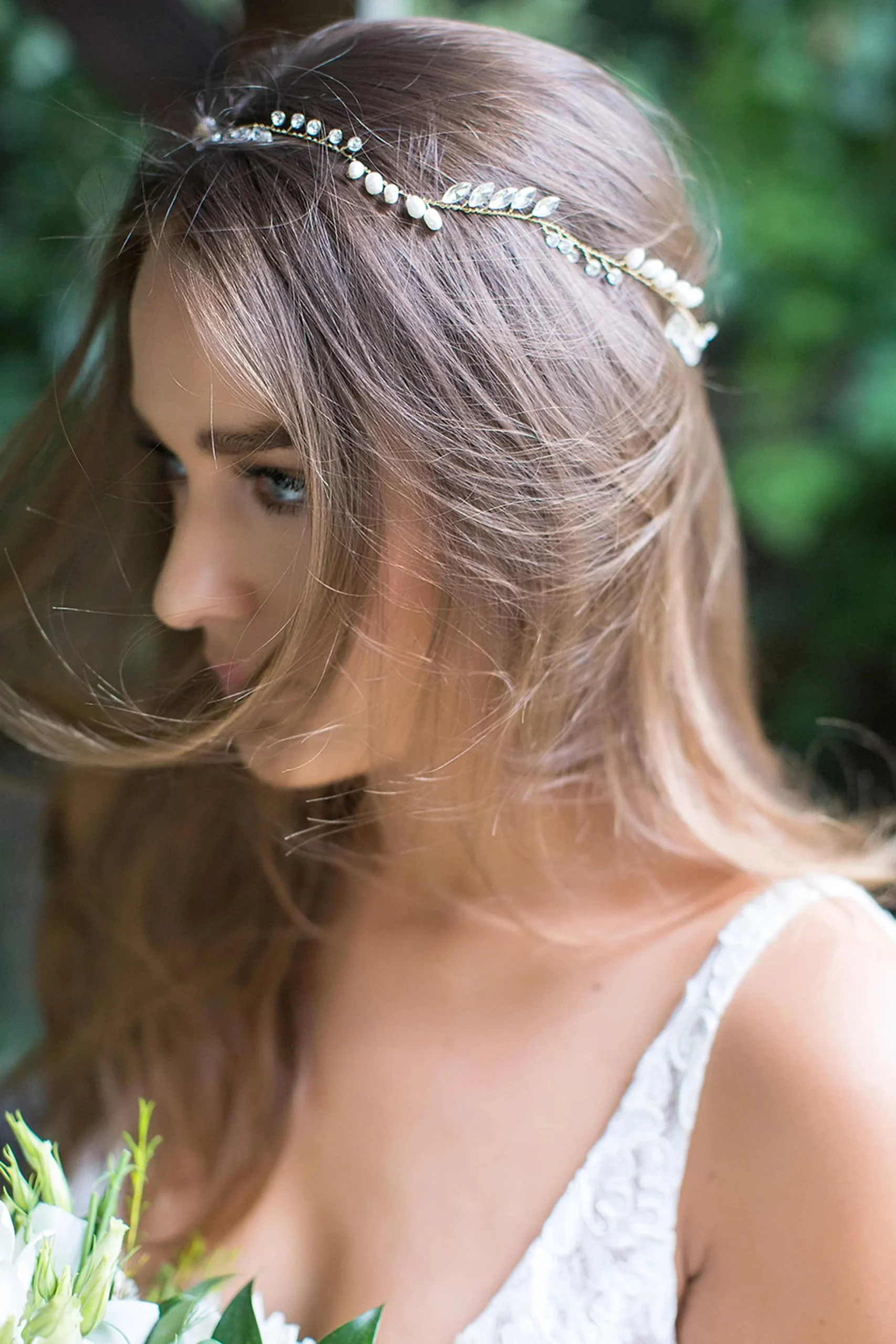 Crystal and Freshwater Pearl Halo Headband