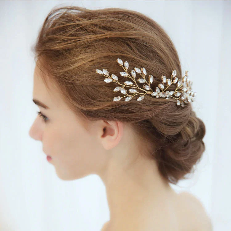 Crystal Gold Wedding Hair Accessories