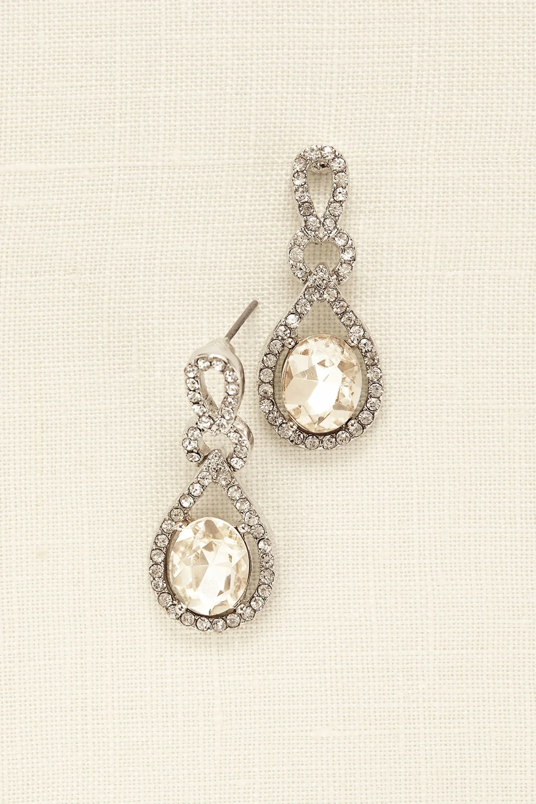 Crystal and Pave Teardrop Earrings