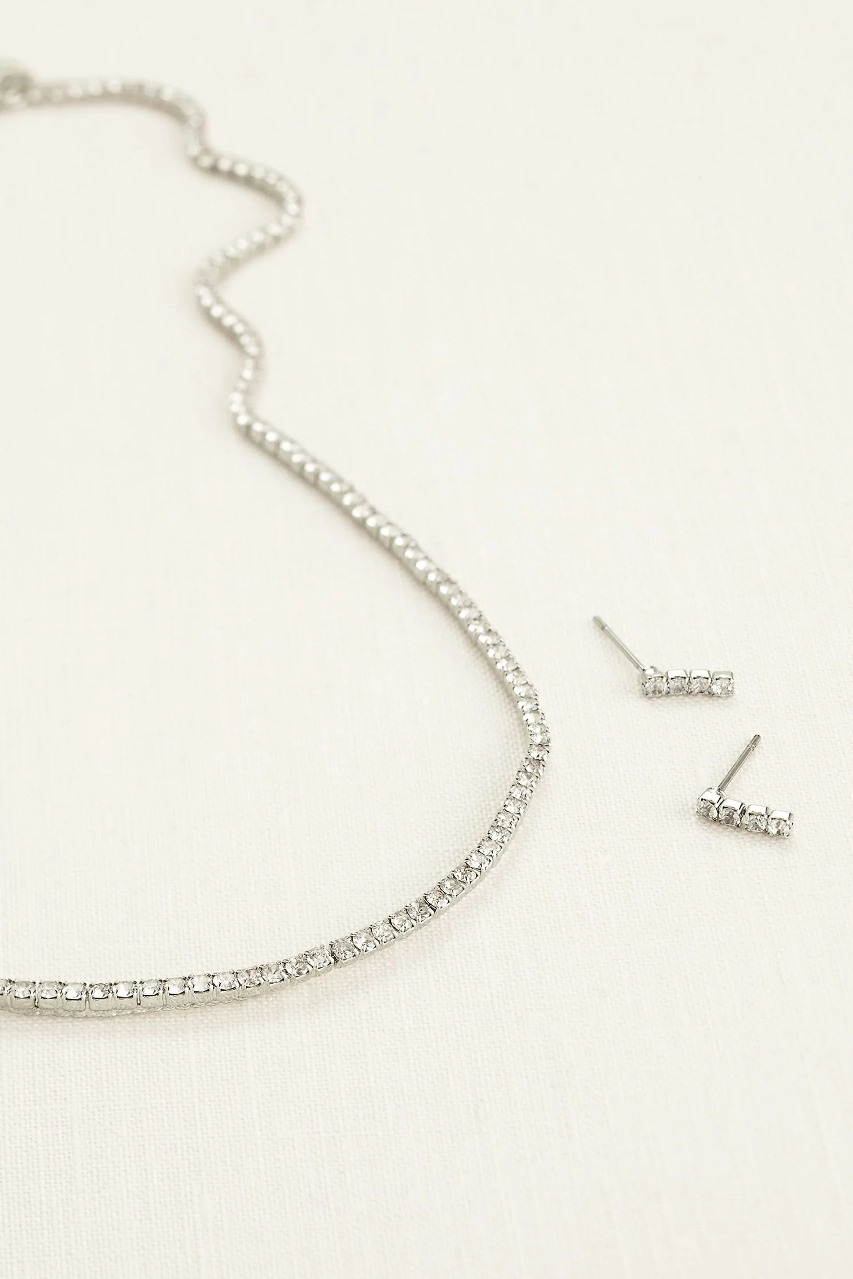 Crystal Rhinestone Necklace and Earring Set