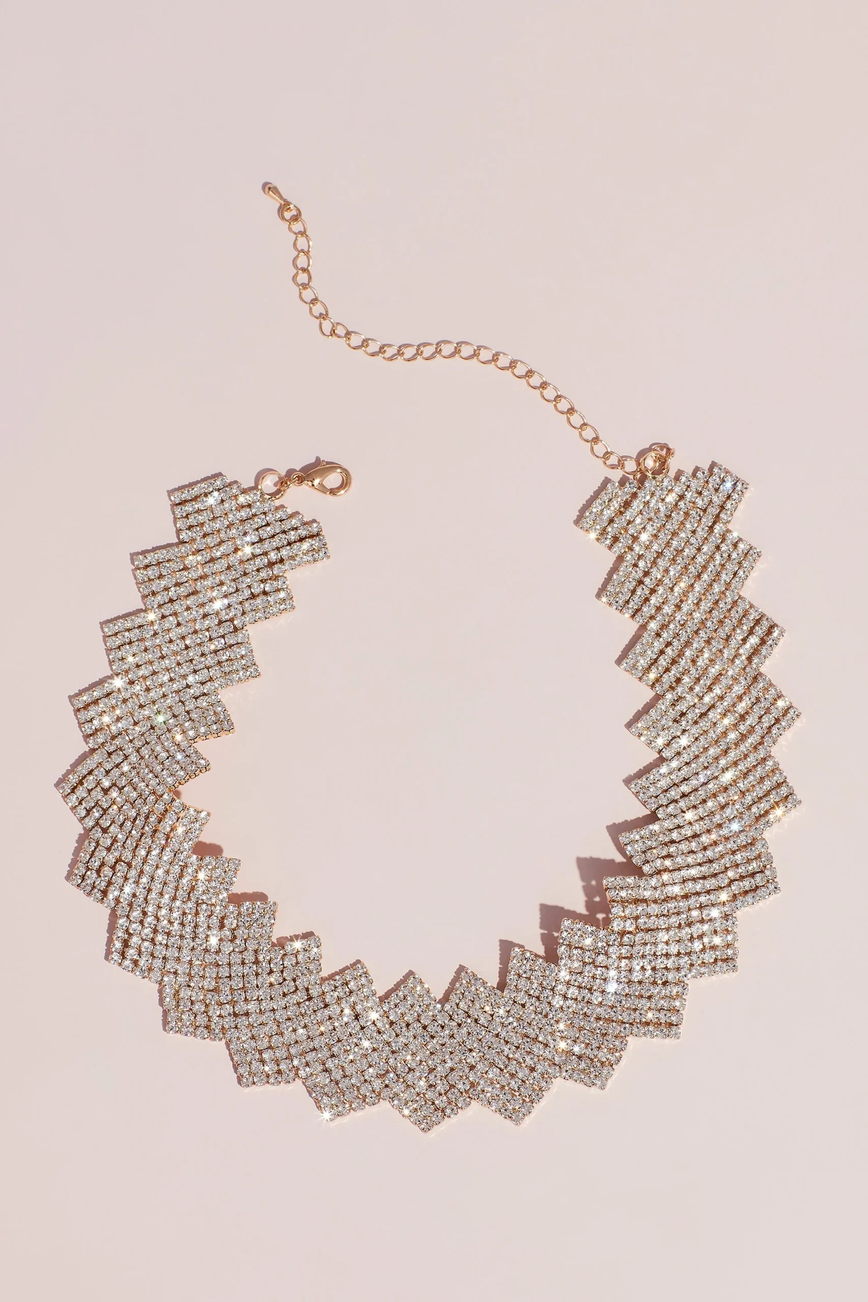 Crystal Zigzag Statement Necklace