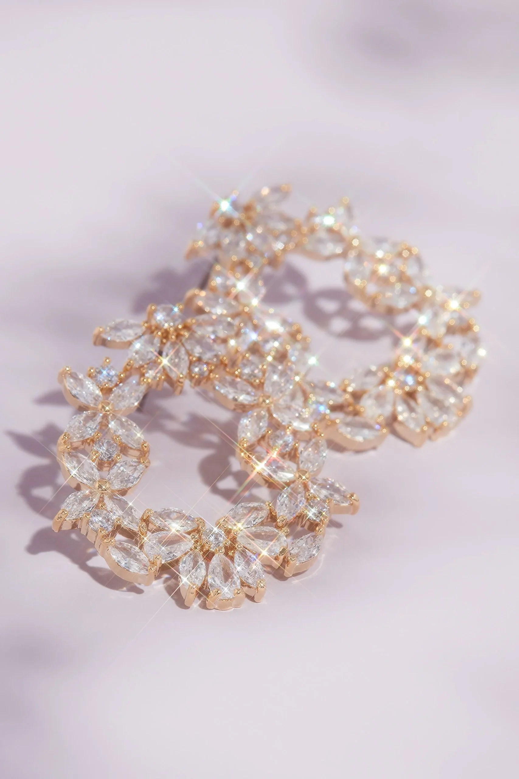 Cubic Zirconia Cluster Round Hoop Earrings