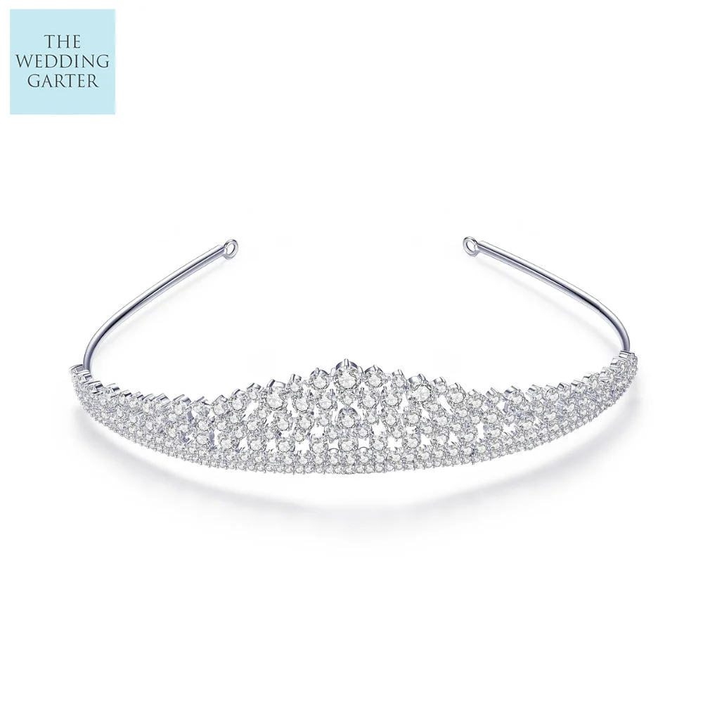 Cubic Zirconia Diamond Tiara Wedding Crown