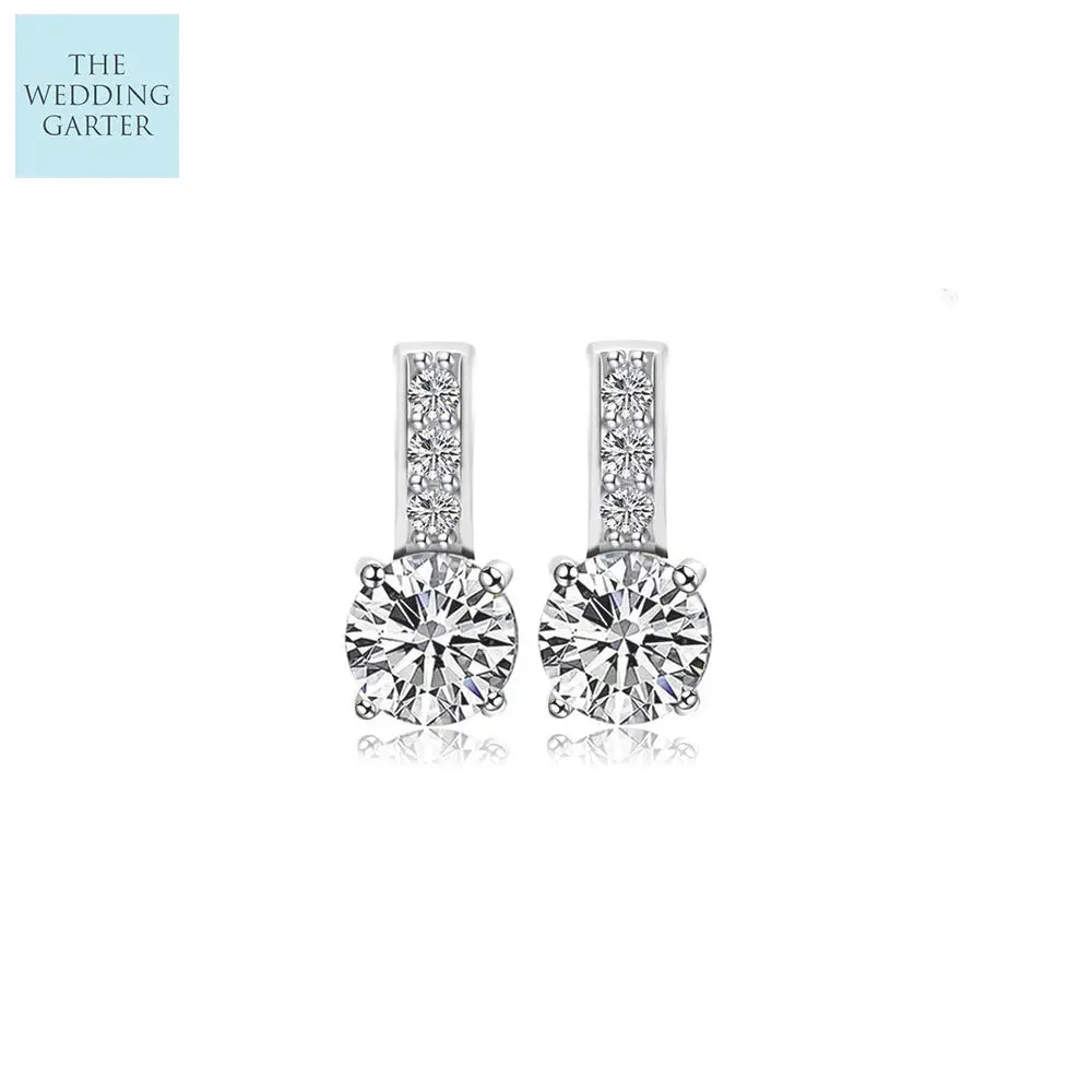 Cubic Zirconia & Sterling Silver Stud Bridal Earrings Online