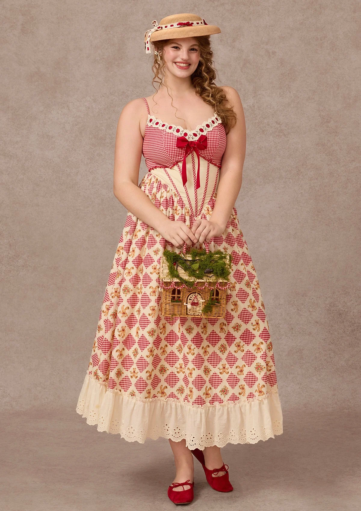 Curve&Plus Picnic with Teddy Dress(Long)