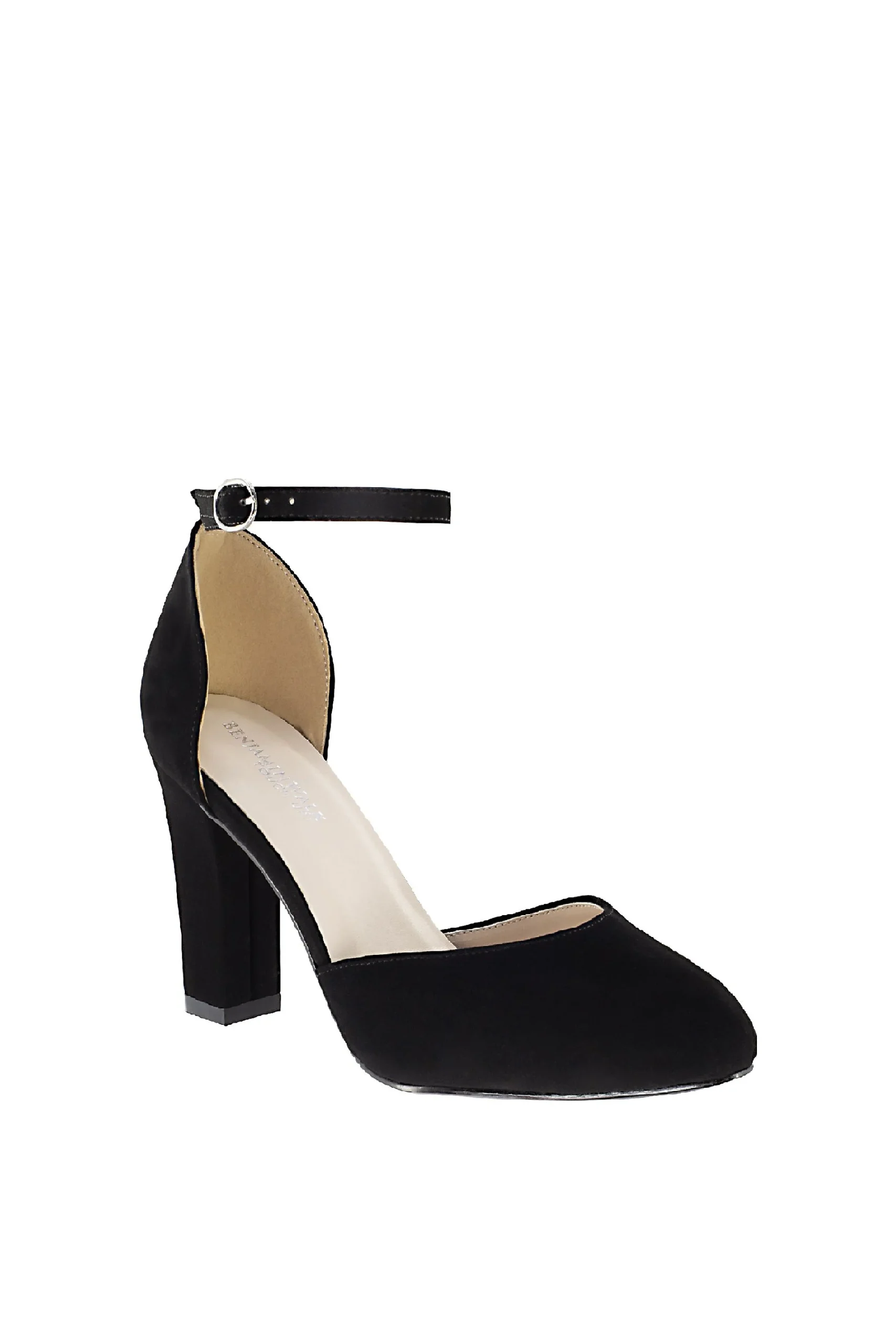D'Orsay Mary Jane Block Heels with Ankle Strap