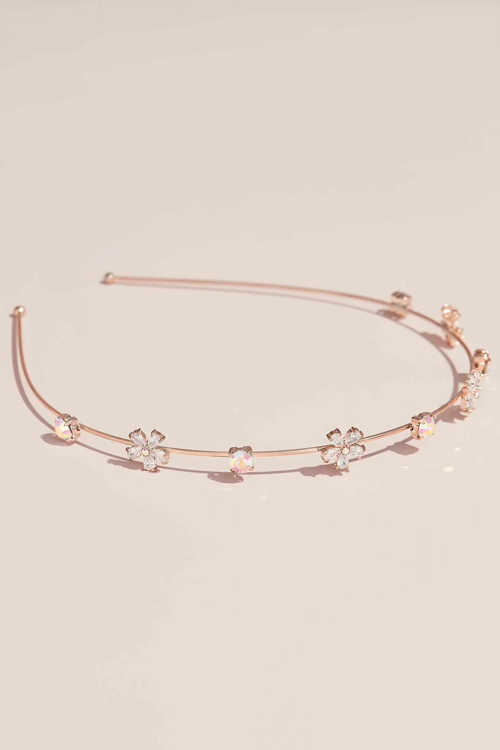 Dainty Crystal Flower and Gem Headband
