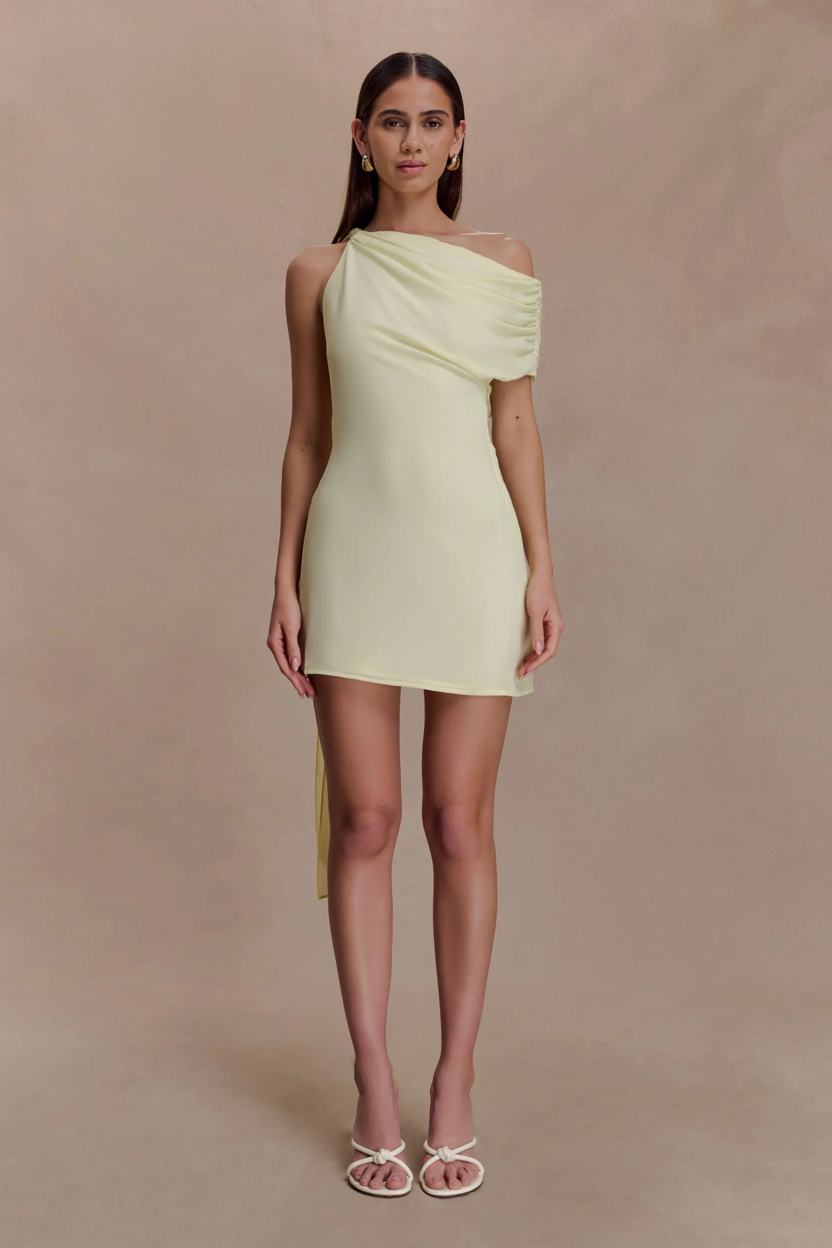 DaisieChiffon Mini Dress - Lemon