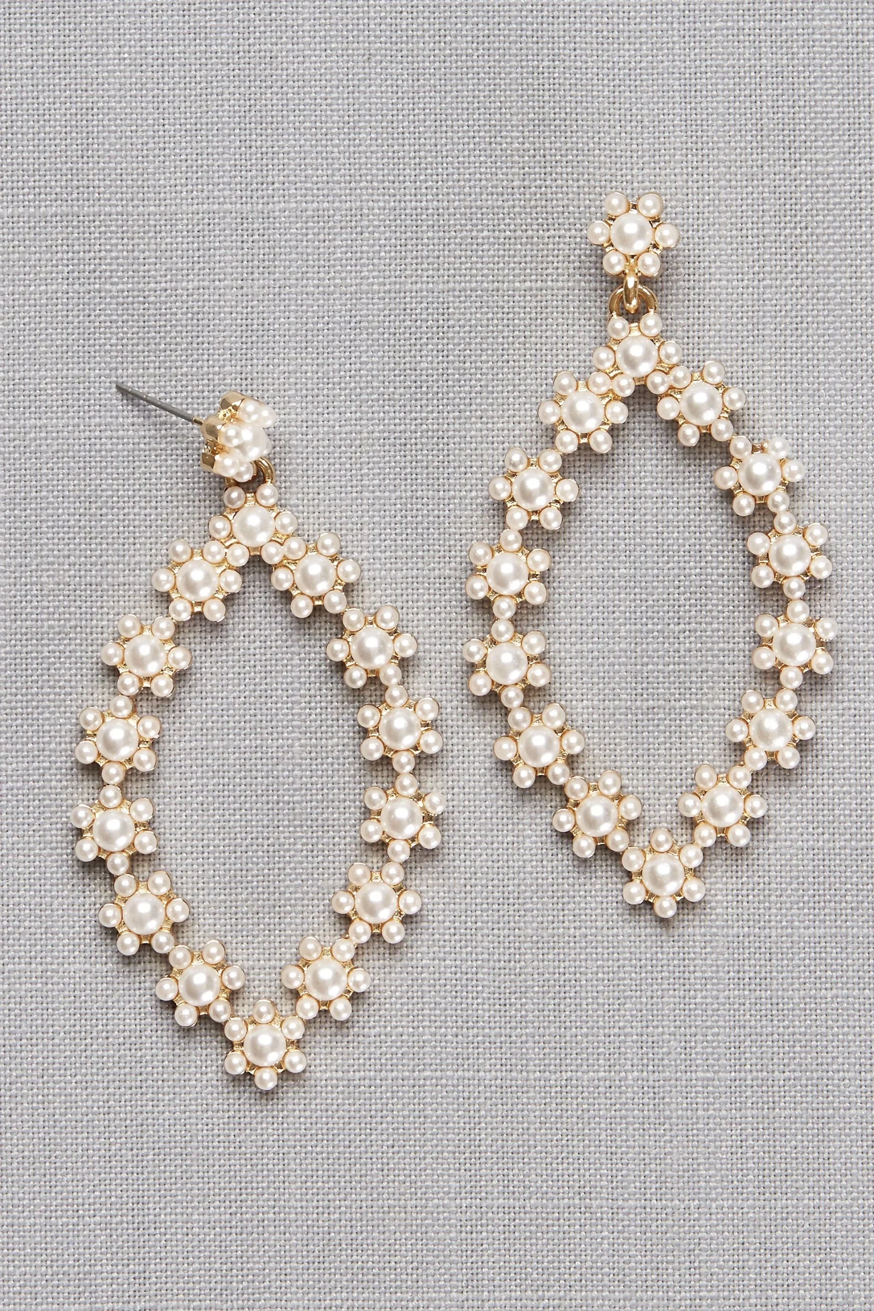 Daisy Pearl Teardrop Earrings