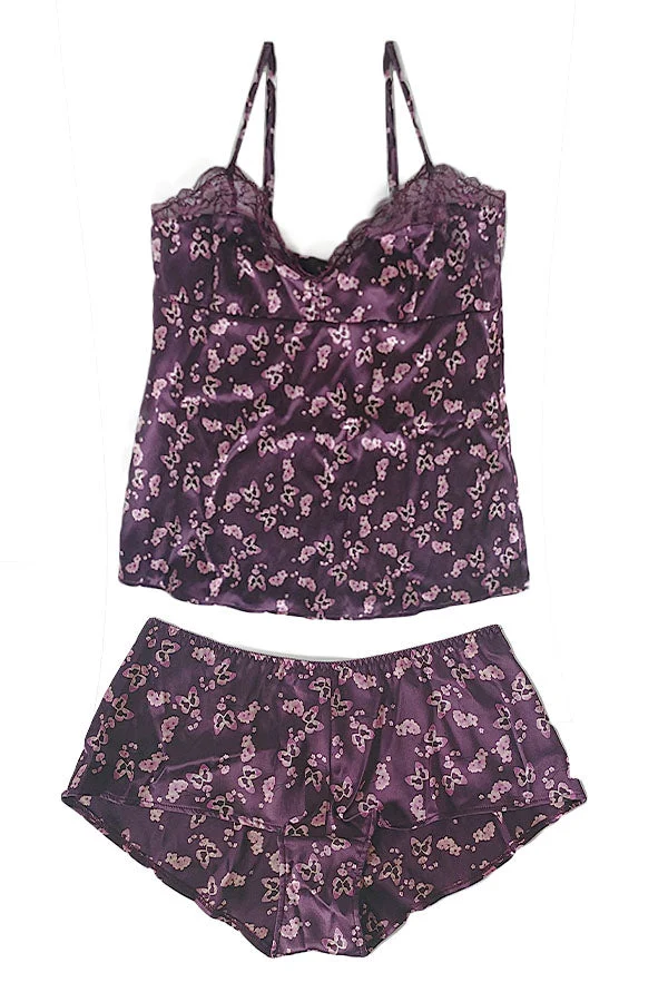 Damson Silk Print PJ Set